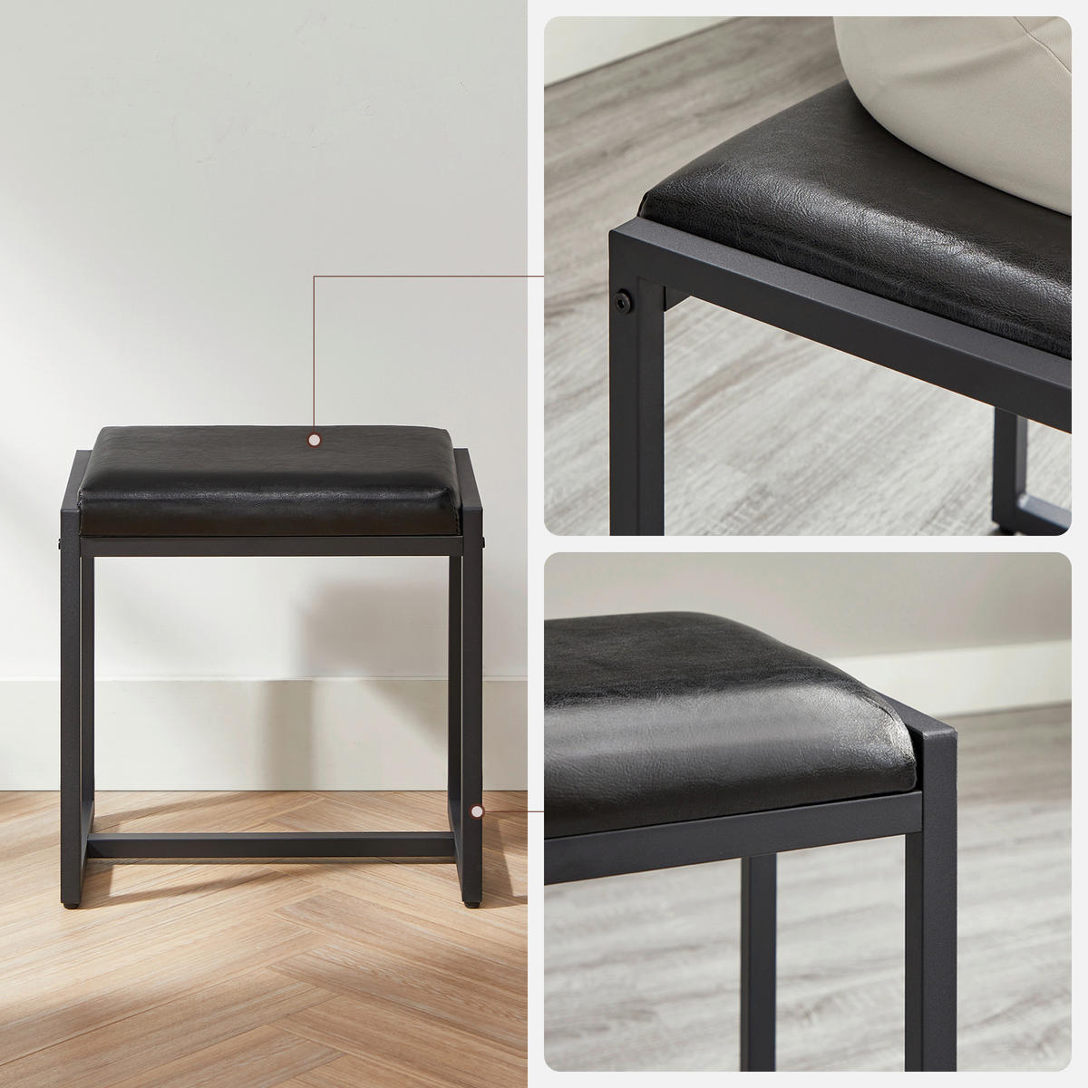 SCHMINKTISCH Greige, Schwarz  - Greige/Schwarz, Trend, Glas/Holzwerkstoff (90/40/141cm) - Boxxx