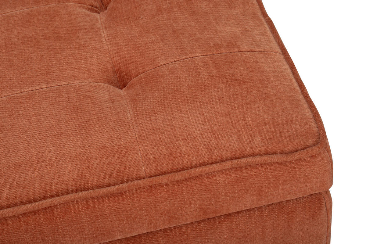 HOCKERBANK 110/49/43 cm Webstoff Orange, Naturfarben Kiefer, Kautschukholz massiv, Sperrholz  - Naturfarben/Orange, Design, Holz/Textil (110/49/43cm) - MID.YOU