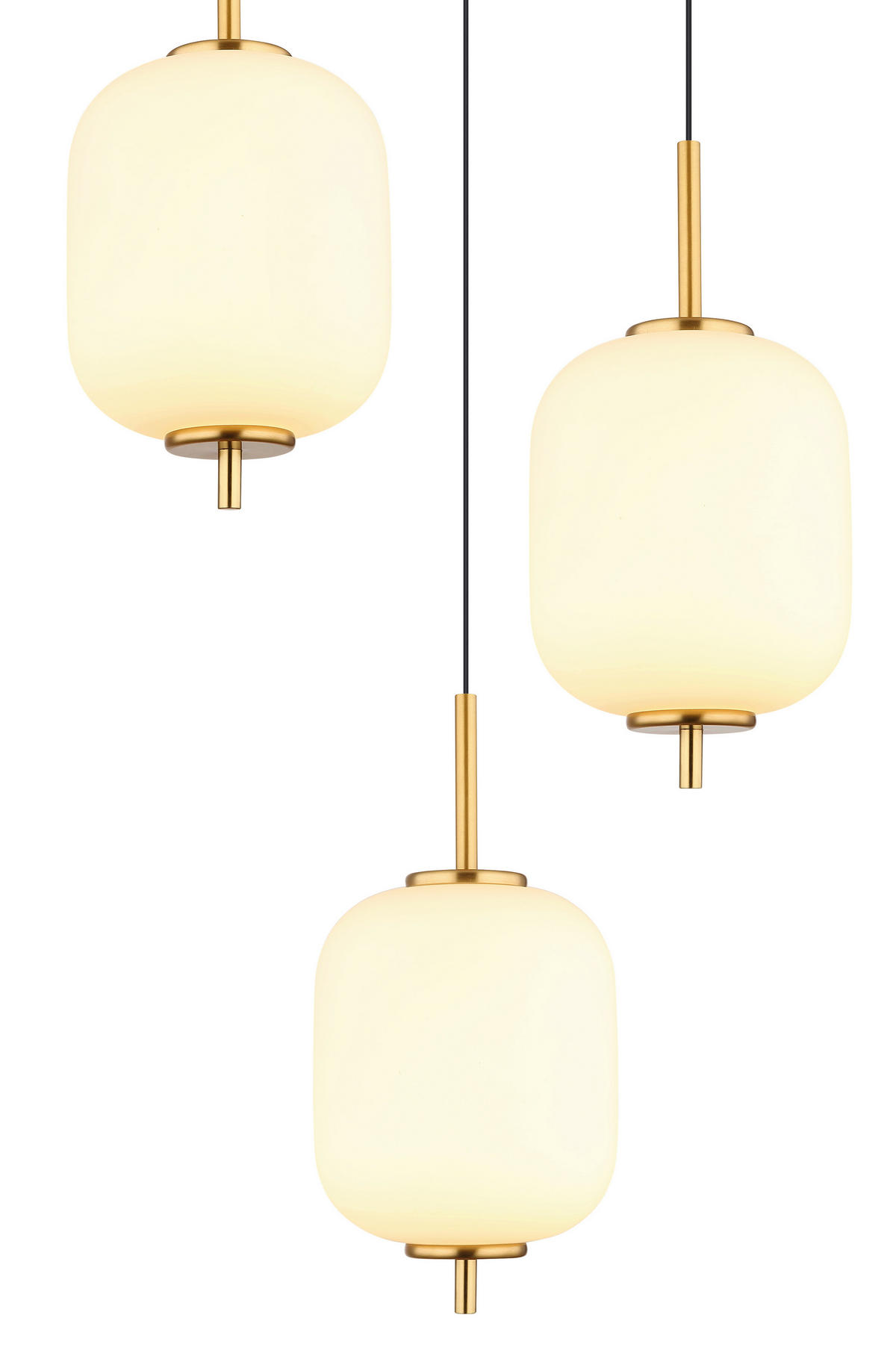 LAMPĂ SUSPENDATĂ CU LED 37,5/220 cm  - opal/negru, Konventionell, plastic/sticlă (37,5/220cm)