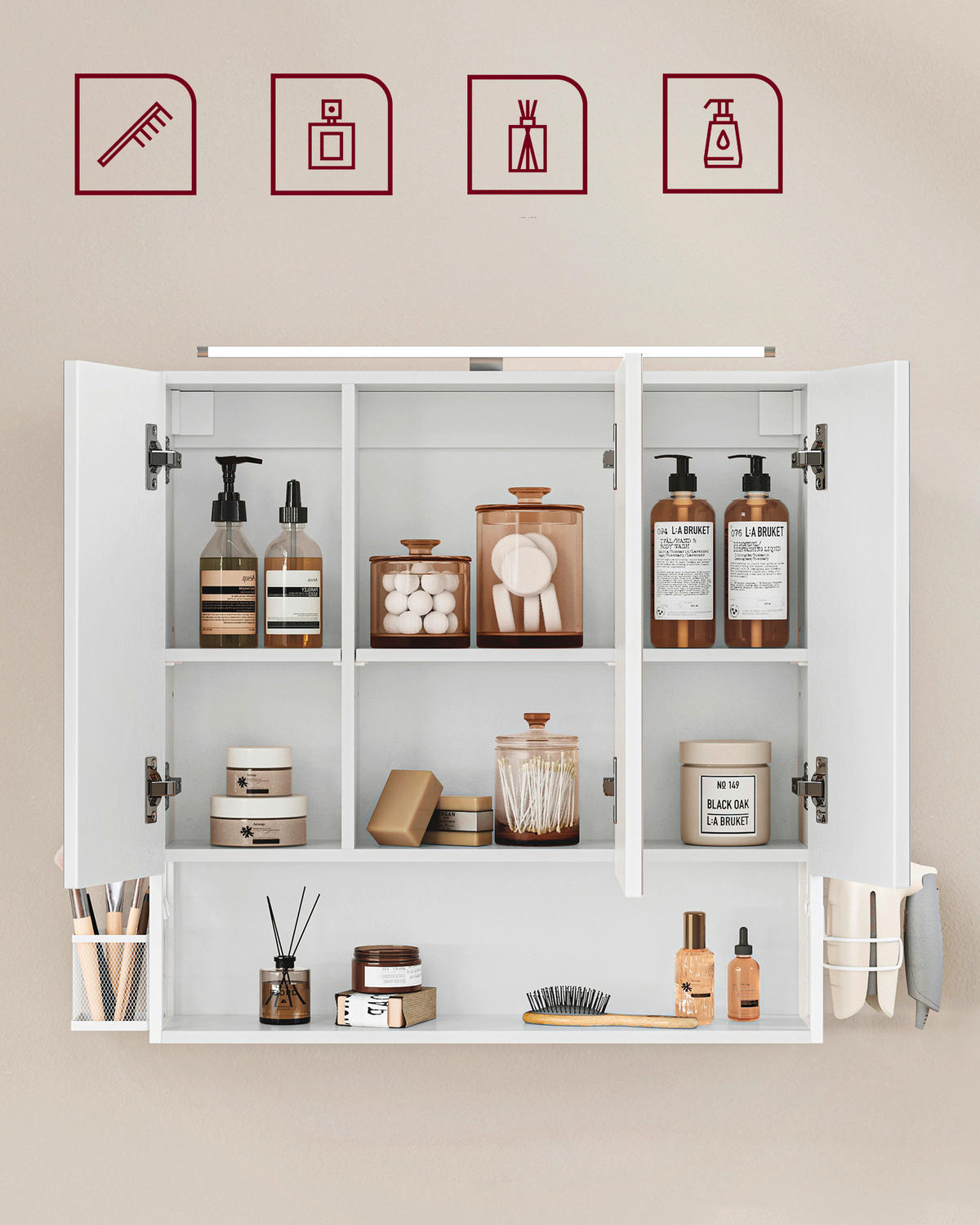 SPIEGELSCHRANK 70/70/14.5 cm  - Trend, Glas/Holzwerkstoff (70/70/14.5cm) - MID.YOU