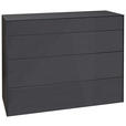SIDEBOARD Imola  in 121/89/42 cm  - Anthrazit/Schwarz, Design, Glas/Holzwerkstoff (121/89/42cm) - Novel