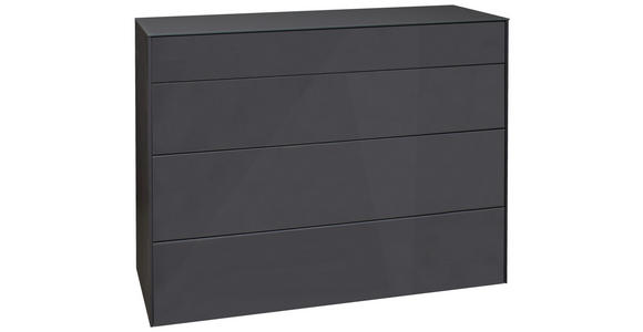 SIDEBOARD Imola in 121/89/42 cm - Anthrazit/Schwarz, Design, Glas/Holzwerkstoff (121/89/42cm) - Novel