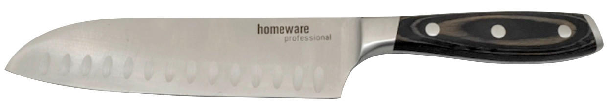 SANTOKUMESSER 32 cm  - Edelstahlfarben/Dunkelbraun, KONVENTIONELL, Holzwerkstoff/Metall (32cm) - Homeware Profession.