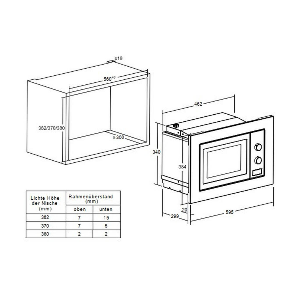 Thumbnail - Oranier Mikrowelle, Schwarz, Metall, Glas, 59.5x38.4x31.9 cm, Garraumbeleuchtung, elektronisches Bedienfeld, LED-Display...
