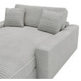 XXL-SESSEL Cord Hellgrau    - Hellgrau/Schwarz, MODERN, Kunststoff/Textil (160/87/190cm) - Carryhome