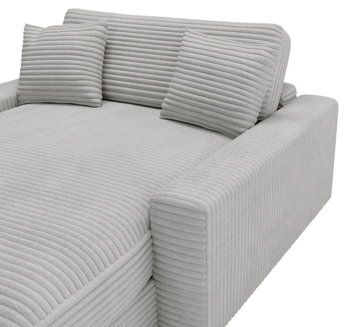XXL-SESSEL Cord Hellgrau    - Hellgrau/Schwarz, MODERN, Kunststoff/Textil (160/87/190cm) - Carryhome