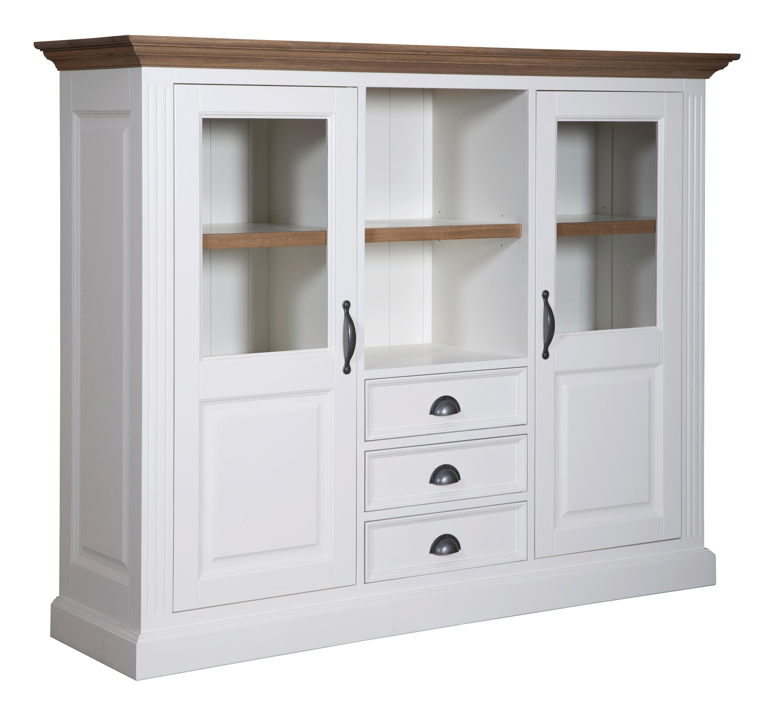 HIGHBOARD  130/165/46 cm 3 Schublade(n)  - Eichefarben/Zinkfarben, Basics, Holz/Holzwerkstoff (130/165/46cm) - Landscape