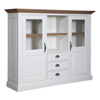 HIGHBOARD  130/165/46 cm 3 Schublade(n)  - Eichefarben/Zinkfarben, Basics, Holz/Holzwerkstoff (130/165/46cm) - Landscape