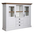 HIGHBOARD  130/165/46 cm 3 Schublade(n)  - Eichefarben/Zinkfarben, Basics, Holz/Holzwerkstoff (130/165/46cm) - Landscape