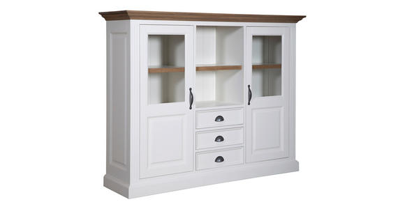 HIGHBOARD  130/165/46 cm 3 Schublade(n)  - Eichefarben/Zinkfarben, Basics, Holz/Holzwerkstoff (130/165/46cm) - Landscape