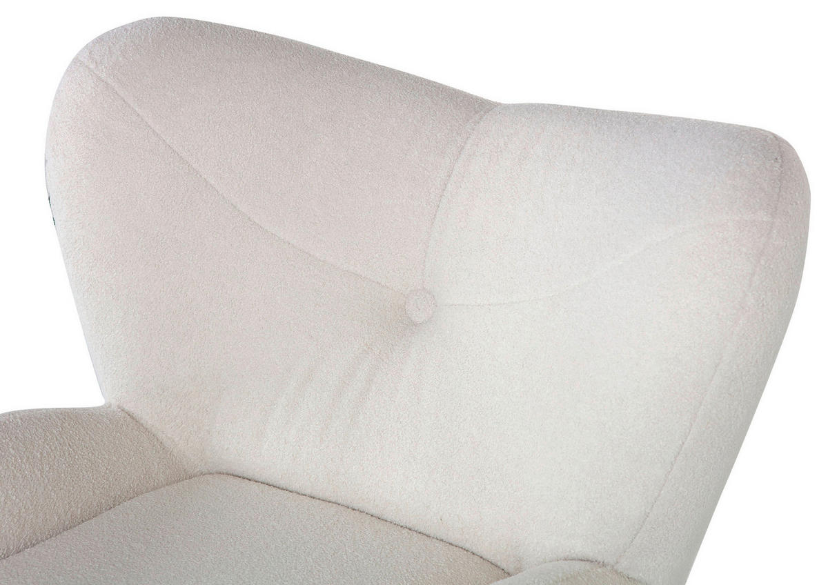 SESSEL Plüsch Weiß    - Eichefarben/Weiß, Design, Textil (90/93/92cm) - Livetastic