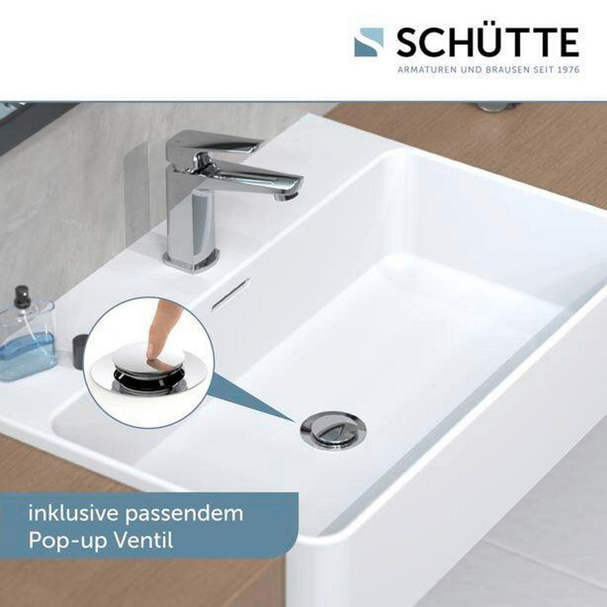 WASCHTISCHARMATUR 5,5/16/15,7 cm  - Chromfarben, Basics, Metall (5,5/16/15,7cm) - Schütte