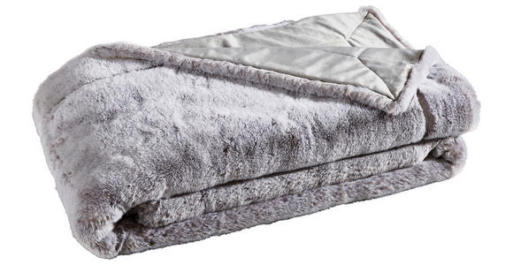 FELLDECKE SILBERFUCHS 150/200 cm - Silberfarben, KONVENTIONELL, Textil/Fell (150/200cm) - Novel