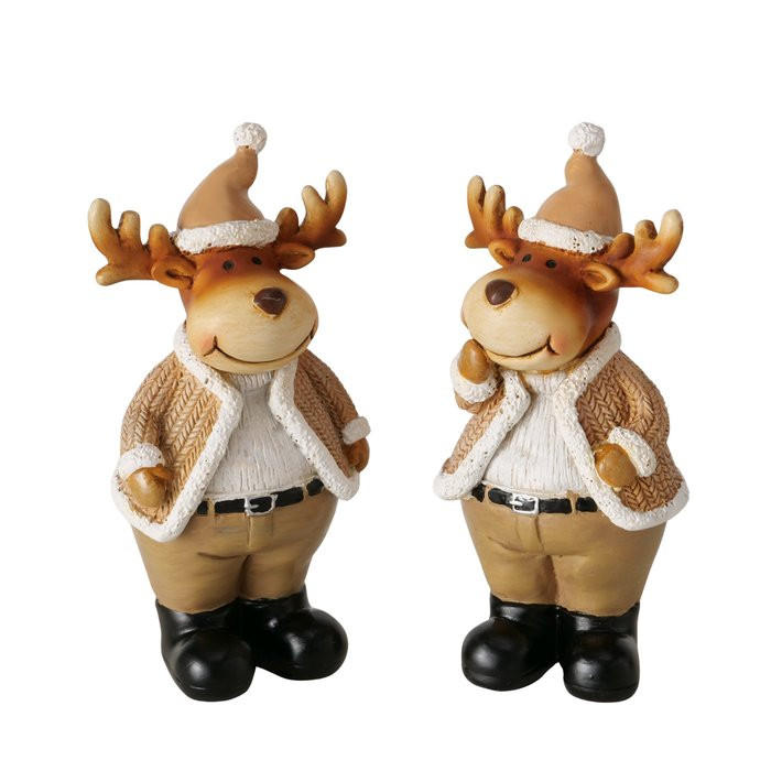 DEKOHIRSCH - Schwarz/Braun, LIFESTYLE, Kunststoff/Textil (7/5/12,5cm)