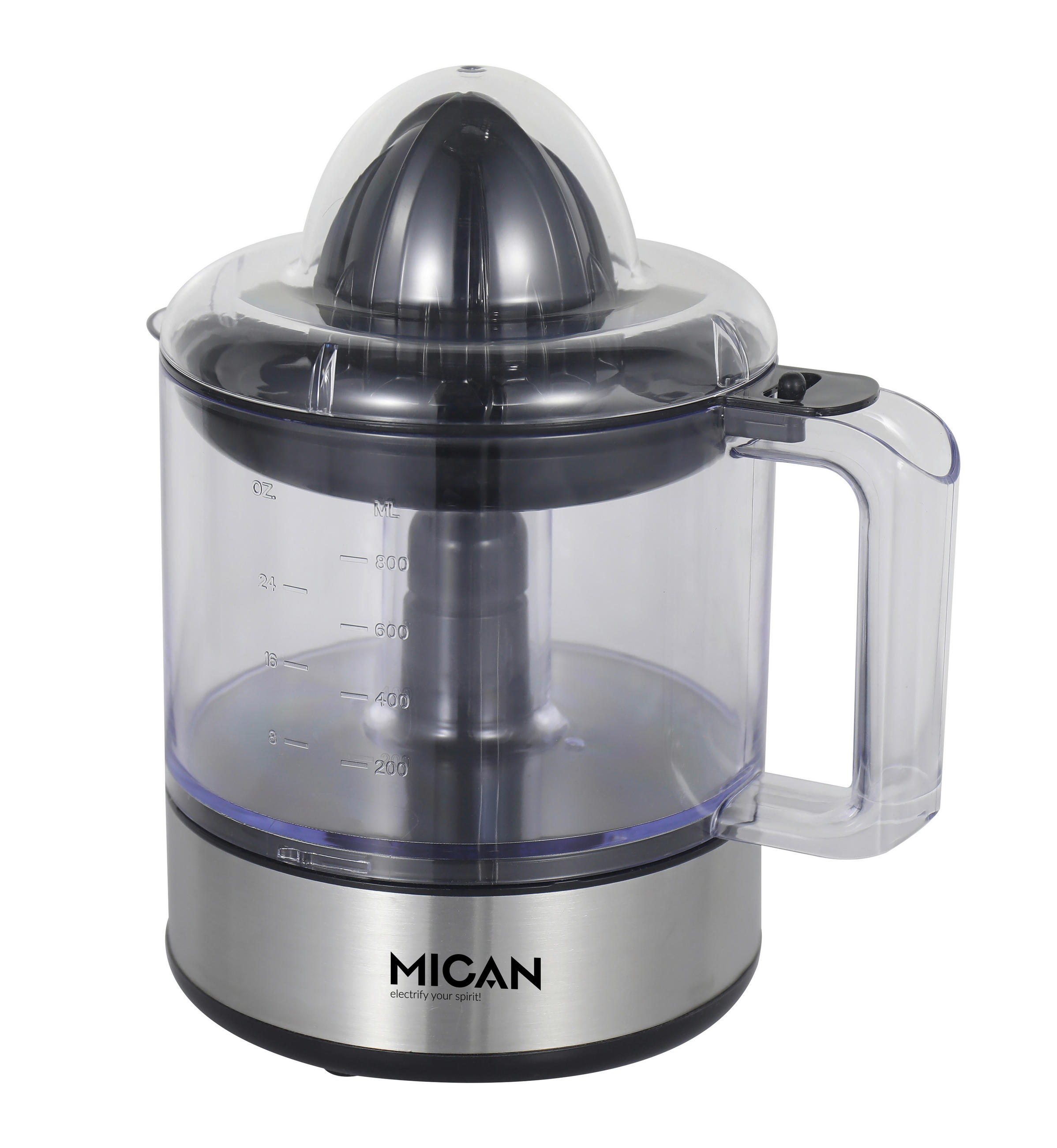 SAFTPRESSE   - Klar/Edelstahlfarben, Design, Kunststoff/Metall (19,7/14,1/21,8cm) - Mican