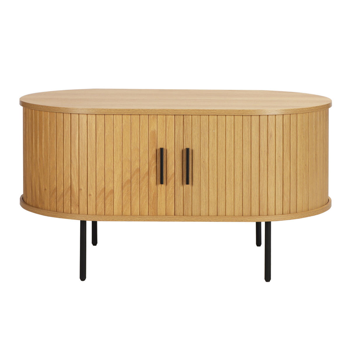 COUCHTISCH - Eichefarben/Schwarz, Design, Holzwerkstoff/Metall (100/60/55cm) - Livetastic