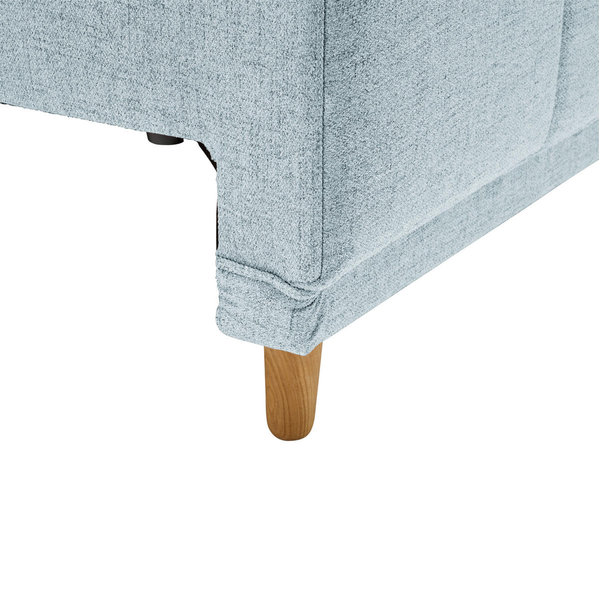 SCHLAFSOFA Webstoff Hellblau  - Eichefarben/Hellblau, Design, Holz/Textil (227/98/113cm) - Carryhome