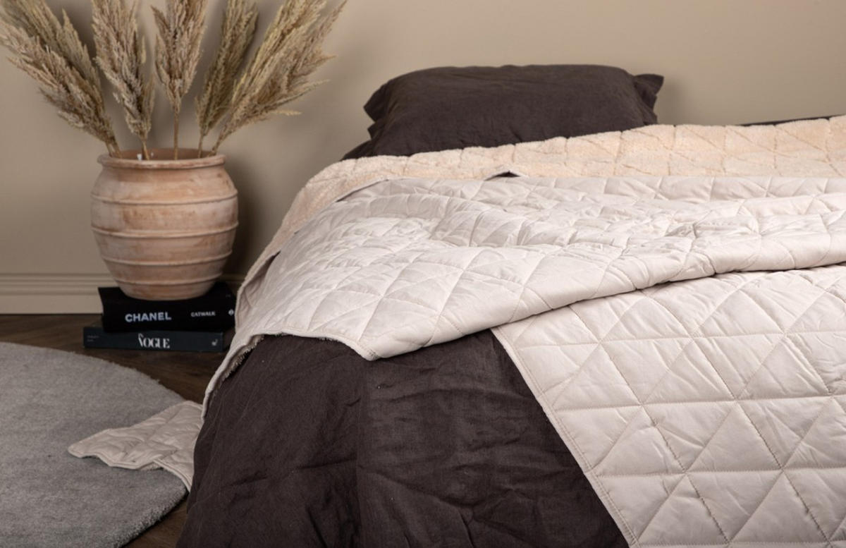 SÄNGÖVERKAST 150/250 cm  - beige, Design, textil (150/250cm)