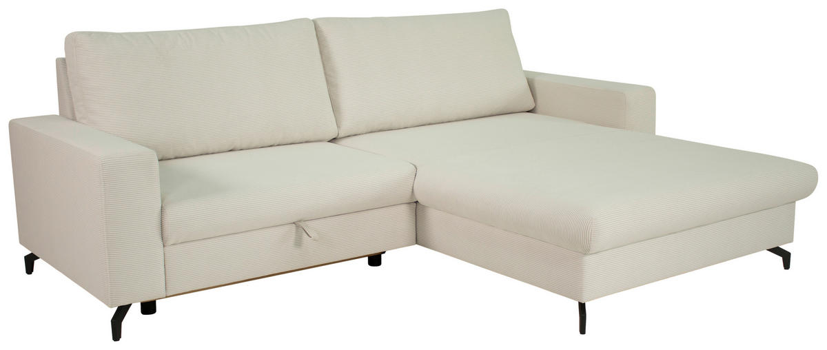 ECKSOFA CLARA Creme Rückenkissen, Bettkasten, Liegefläche im Originalstoff  - Creme, MODERN, Textil (240/177cm) - P & B