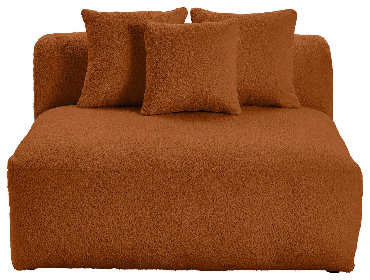 SOFAELEMENT in Flachgewebe, Teddystoff Rostfarben  - Rostfarben, Trend, Textil (120/70/122cm) - Livetastic