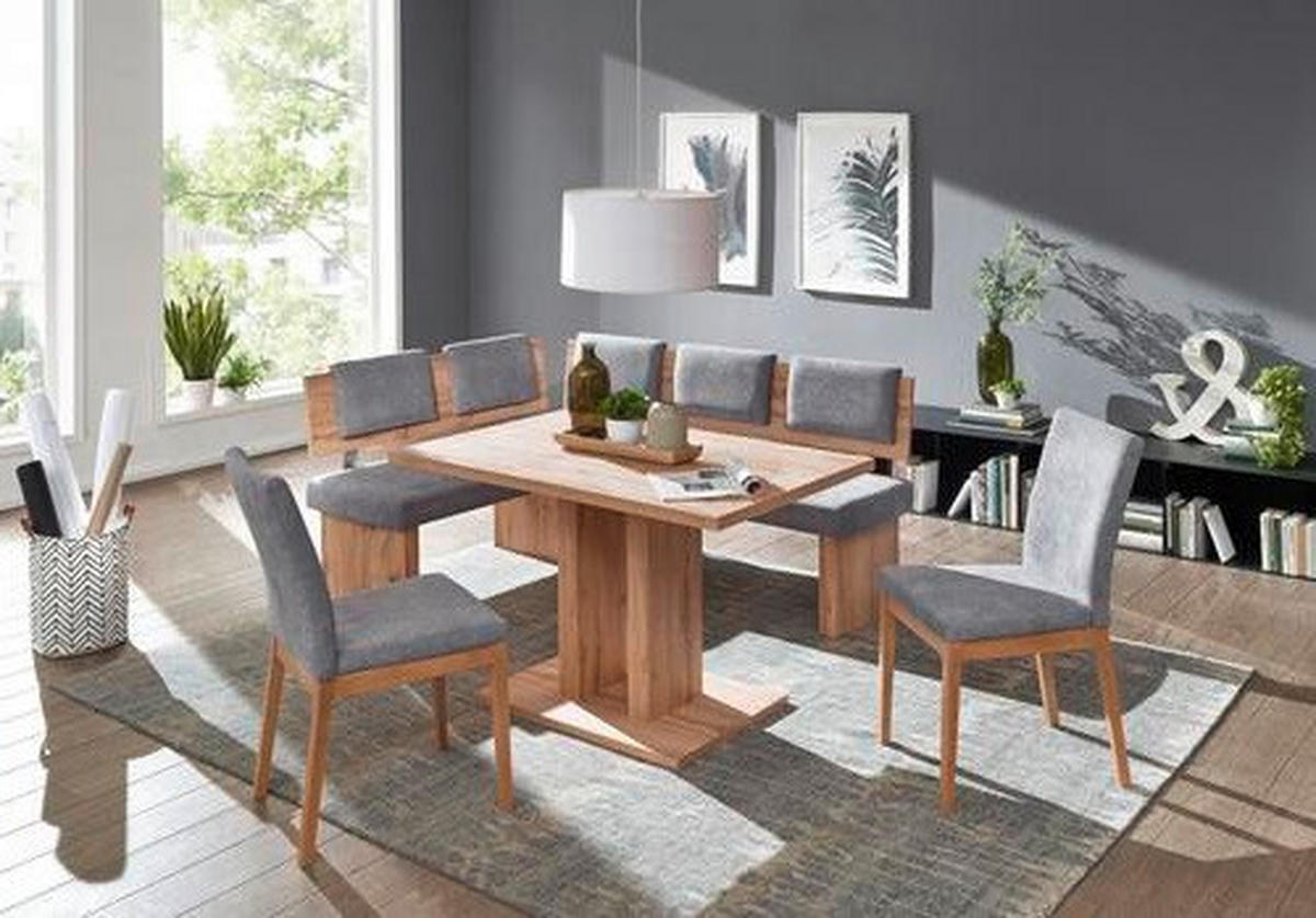 ECKBANK 140/180 cm  in Grau, Eichefarben  - Eichefarben/Grau, KONVENTIONELL, Holzwerkstoff/Textil (140/180cm) - Cantus