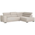 ECKSOFA Beige Struktur  - Beige/Schwarz, Design, Kunststoff/Textil (284/205cm) - Xora