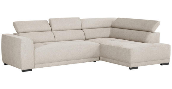 ECKSOFA Beige Struktur - Beige/Schwarz, Design, Kunststoff/Textil (284/205cm) - Xora