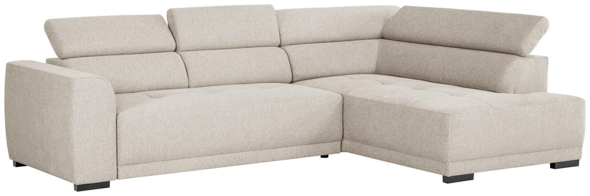 ECKSOFA Beige Struktur  - Beige/Schwarz, Design, Kunststoff/Textil (284/205cm) - Xora