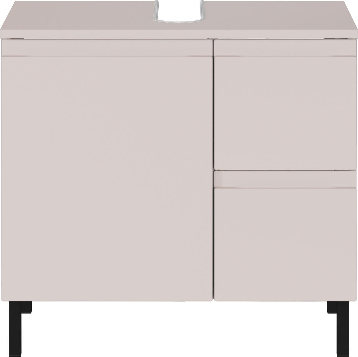 WASCHBECKENUNTERSCHRANK 60/56/34 cm  - Kaschmir/Schwarz, MODERN, Holzwerkstoff/Metall (60/56/34cm) - Germania