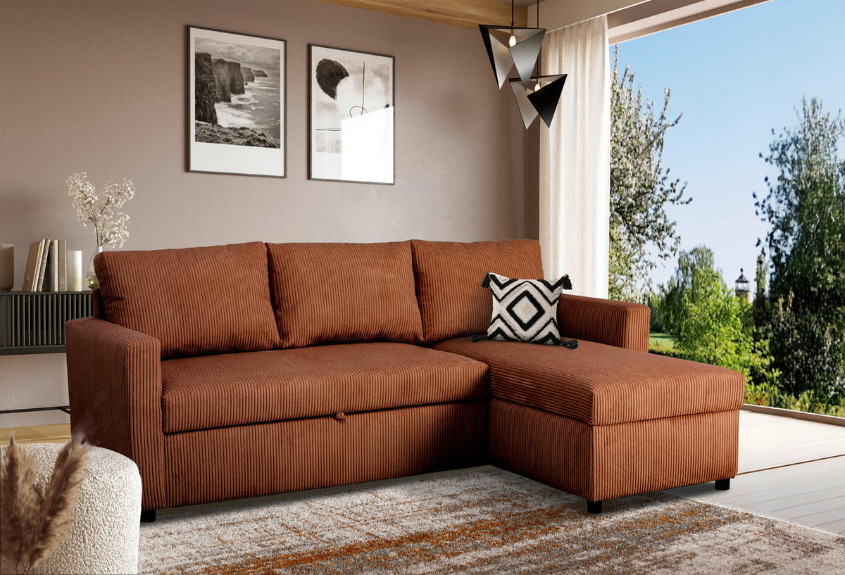 ECKSOFA Terracotta  - Terracotta, Basics, Holz/Kunststoff (215/145cm) - MID.YOU