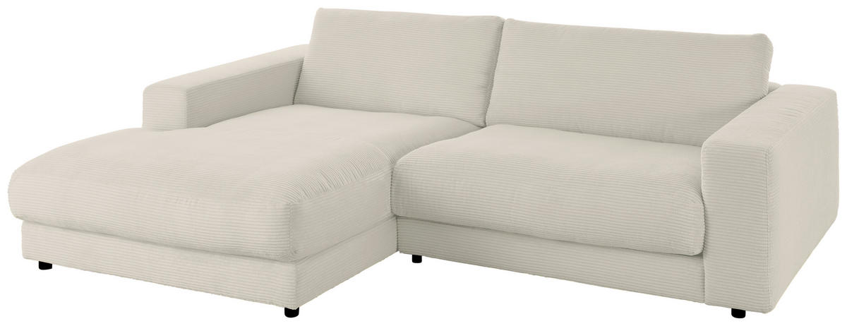 ECKSOFA in Cord Naturfarben  - Schwarz/Naturfarben, Design, Kunststoff/Textil (190/270cm) - Lomoco