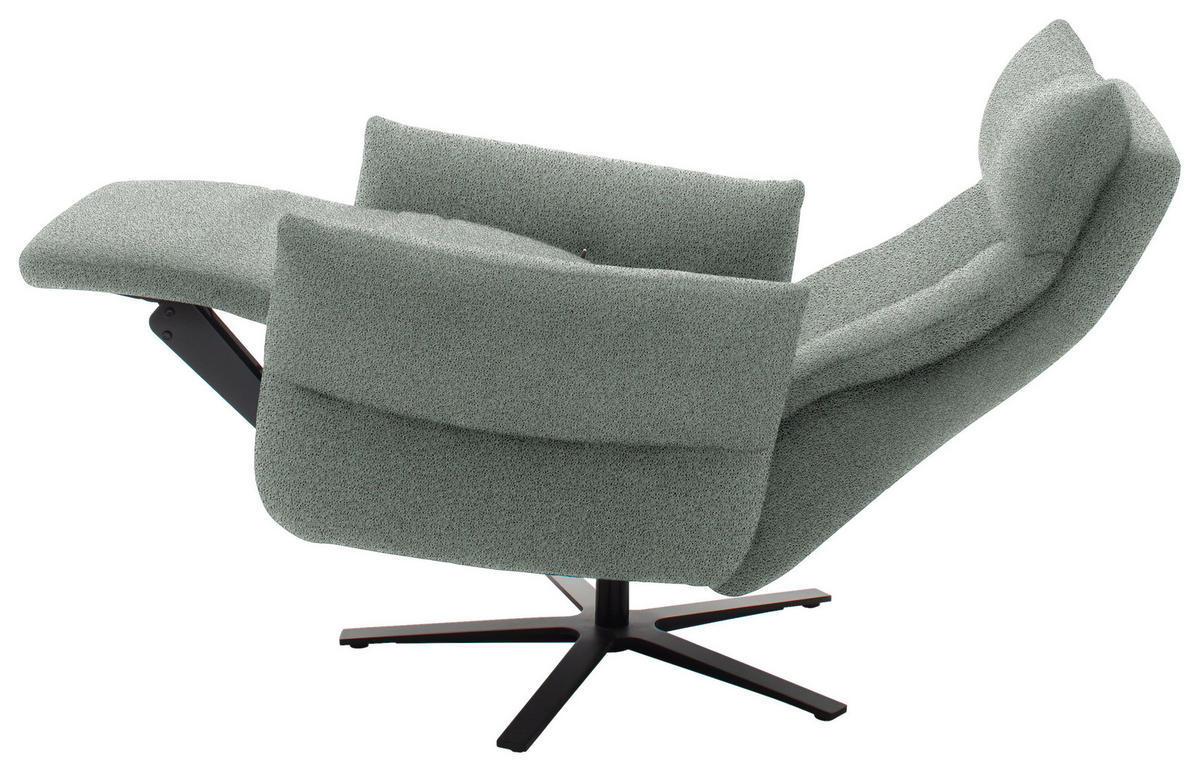 FERNSEHSESSEL  mit Relaxfunktion Chenille Blaugrau  - Blaugrau/Schwarz, Design, Textil/Metall (74/115/85cm) - Schöner Wohnen