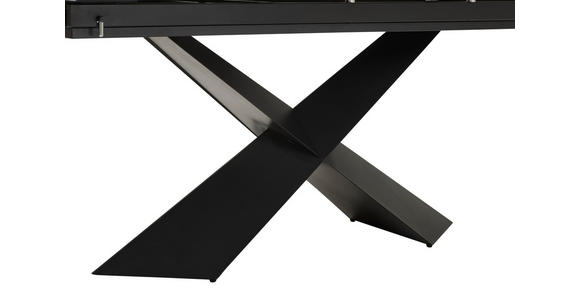 ESSTISCH in Metall, Glas, Keramik 180-250/98/77 cm  - Beige/Schwarz, Design, Glas/Keramik (180-250/98/77cm) - Belluti