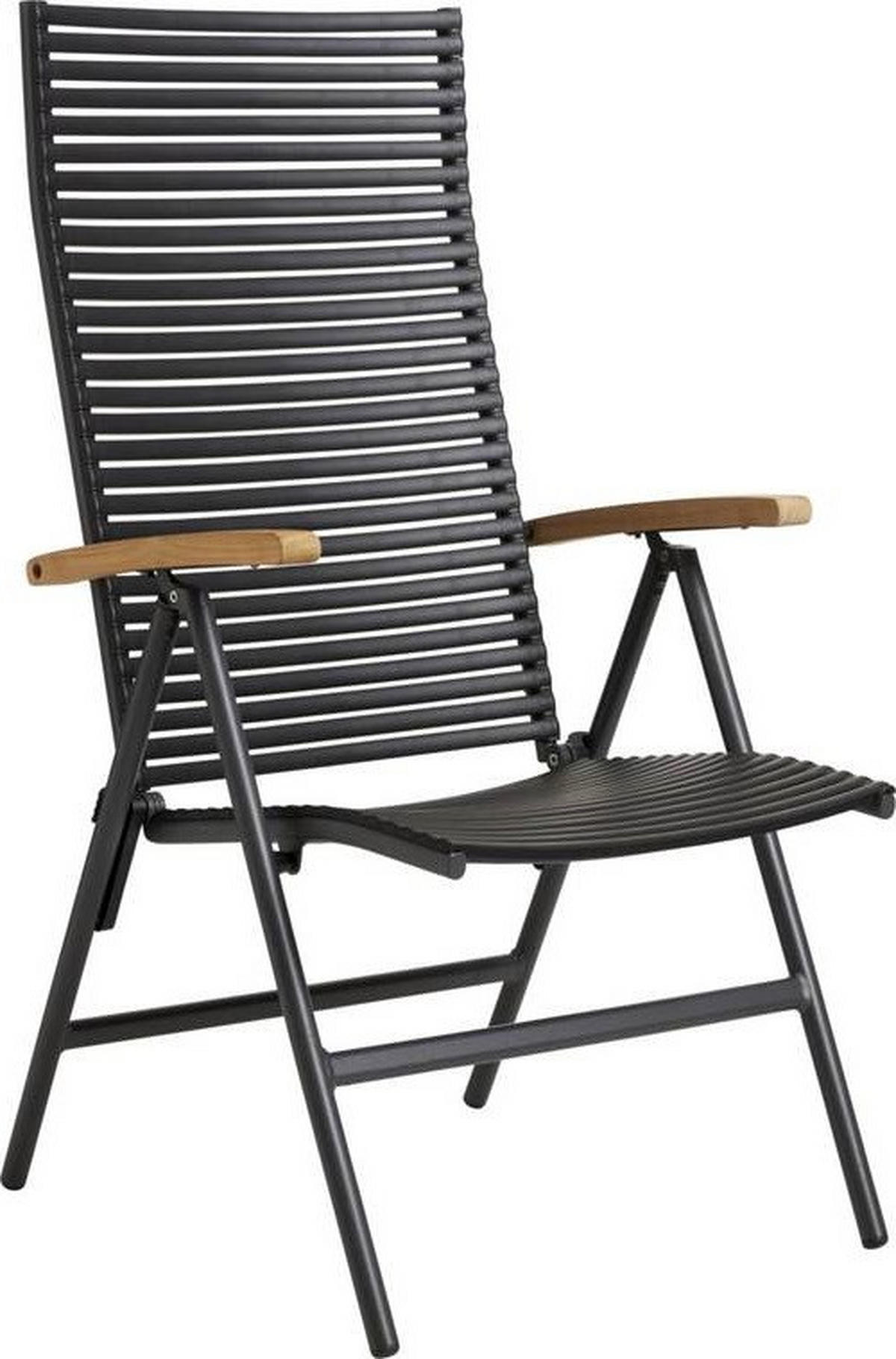 GARTENSTUHL Anthrazit, Schwarz, Teakfarben  - Anthrazit/Schwarz, KONVENTIONELL, Holz/Kunststoff (60/111/72cm) - Gardenson