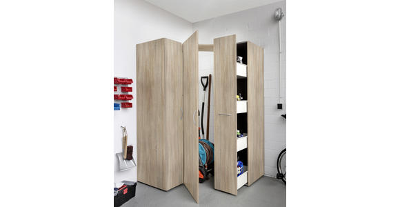 ECKSCHRANK 80/185/80 cm Eichefarben  - Eichefarben/Alufarben, KONVENTIONELL, Holzwerkstoff/Kunststoff (80/185/80cm) - Xora