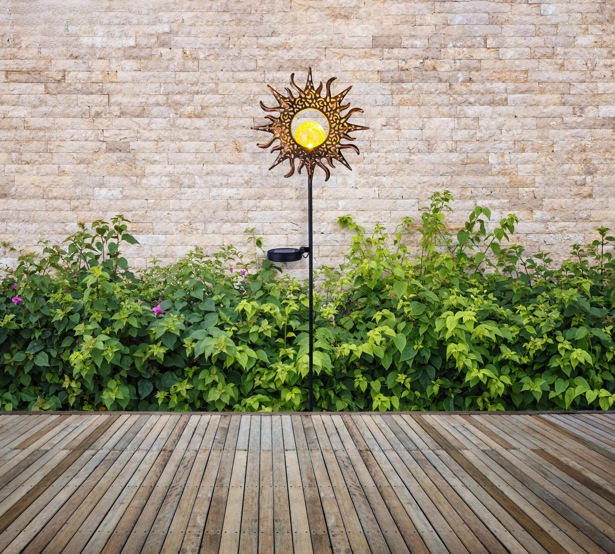 SOLÁRNE SVIETIDLO, 24,2/81,5 cm - čierna/bronzová, Basics, kov/plast (24,2/81,5cm) - Ambia Garden