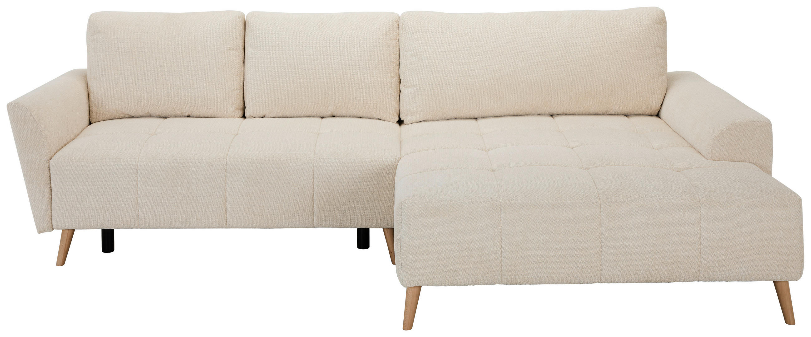 ECKSOFA Creme Webstoff  - Buchefarben/Creme, KONVENTIONELL, Holz/Textil (294/169cm) - Carryhome