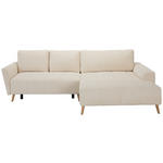 ECKSOFA in Webstoff Creme  - Buchefarben/Creme, KONVENTIONELL, Holz/Textil (294/169cm) - Carryhome
