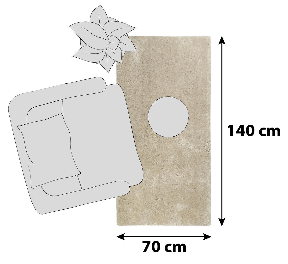 HOSSZÚ SZÁLÚ SZŐNYEG  Relaxx  - bézs/Pezsgő, Basics, textil (70/140cm) - Esprit