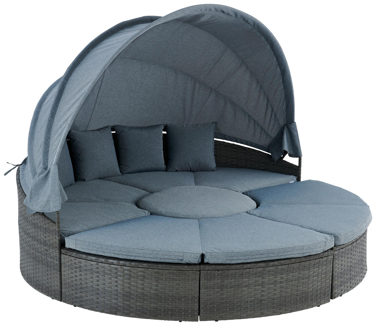 GARTENMUSCHEL Stahl  - Grau, MODERN, Kunststoff/Textil (237/72-150cm) - Ambia Garden