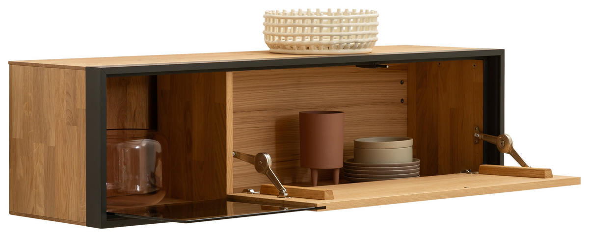 HÄNGEELEMENT Eichefarben  125/36/37 cm  - Eichefarben/Anthrazit, Design, Glas/Holz (125/36/37cm) - Schöner Wohnen