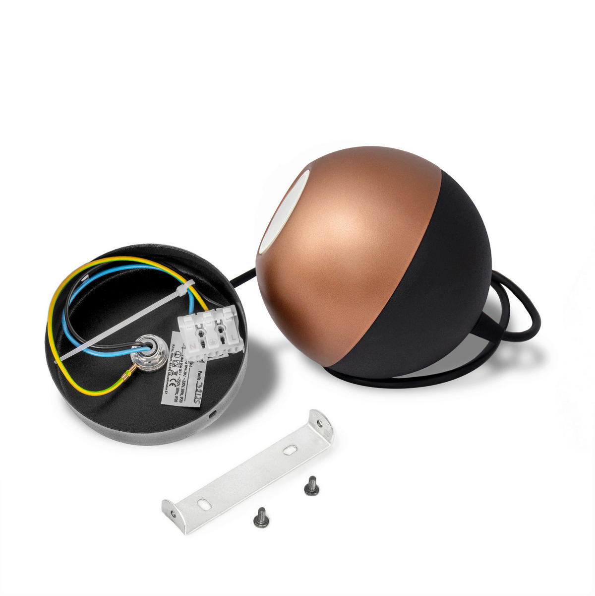 HÄNGELEUCHTE MIDWAY 12/12/90 cm   - Schwarz/Kupferfarben, Trend, Metall (12/12/90cm)