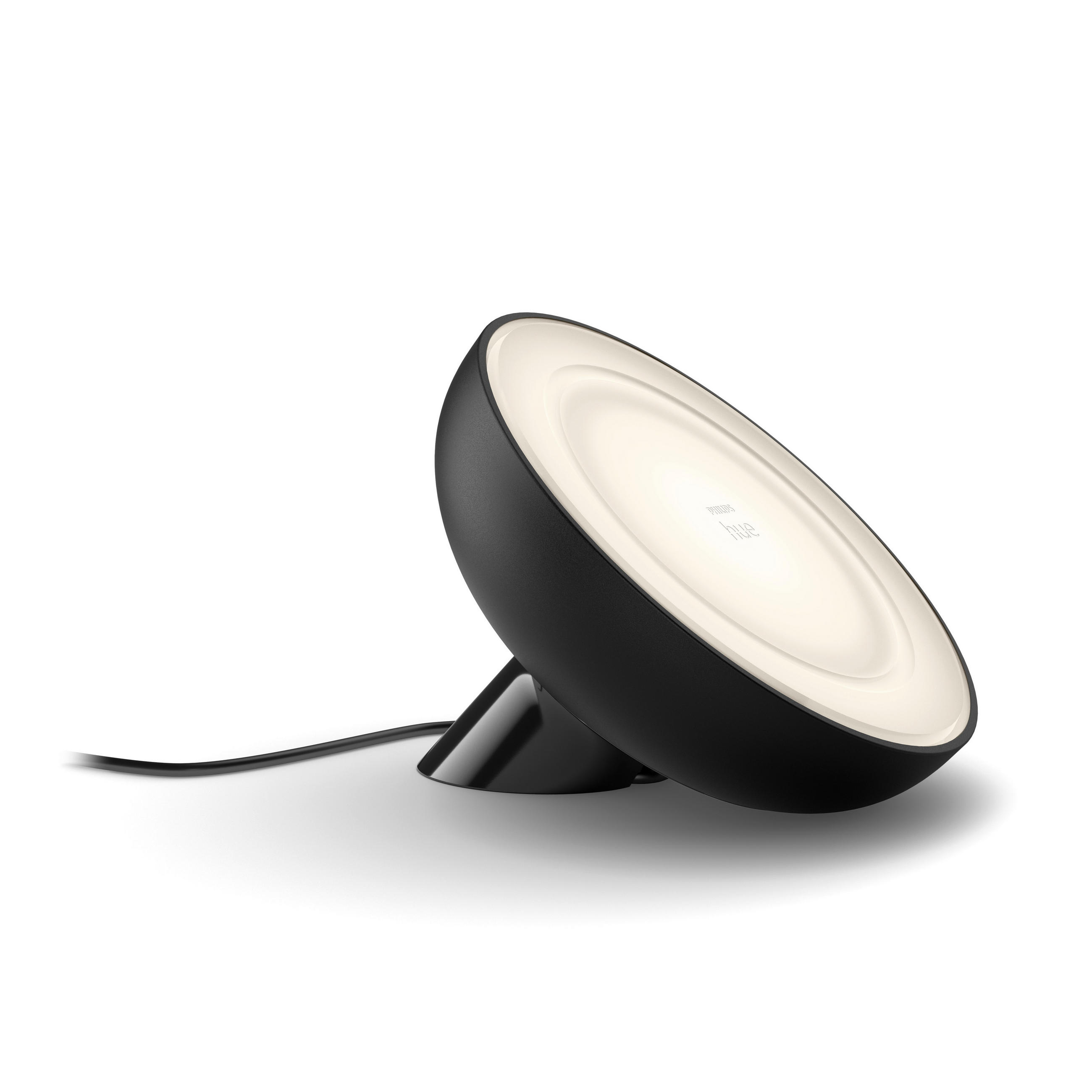 LED-TISCHLEUCHTE inkl. Bridge White & Color Ambiance Bloom + Bridge 40,1/25/25 cm   - Schwarz/Weiß, Design, Kunststoff (40,1/25/25cm) - Philips HUE