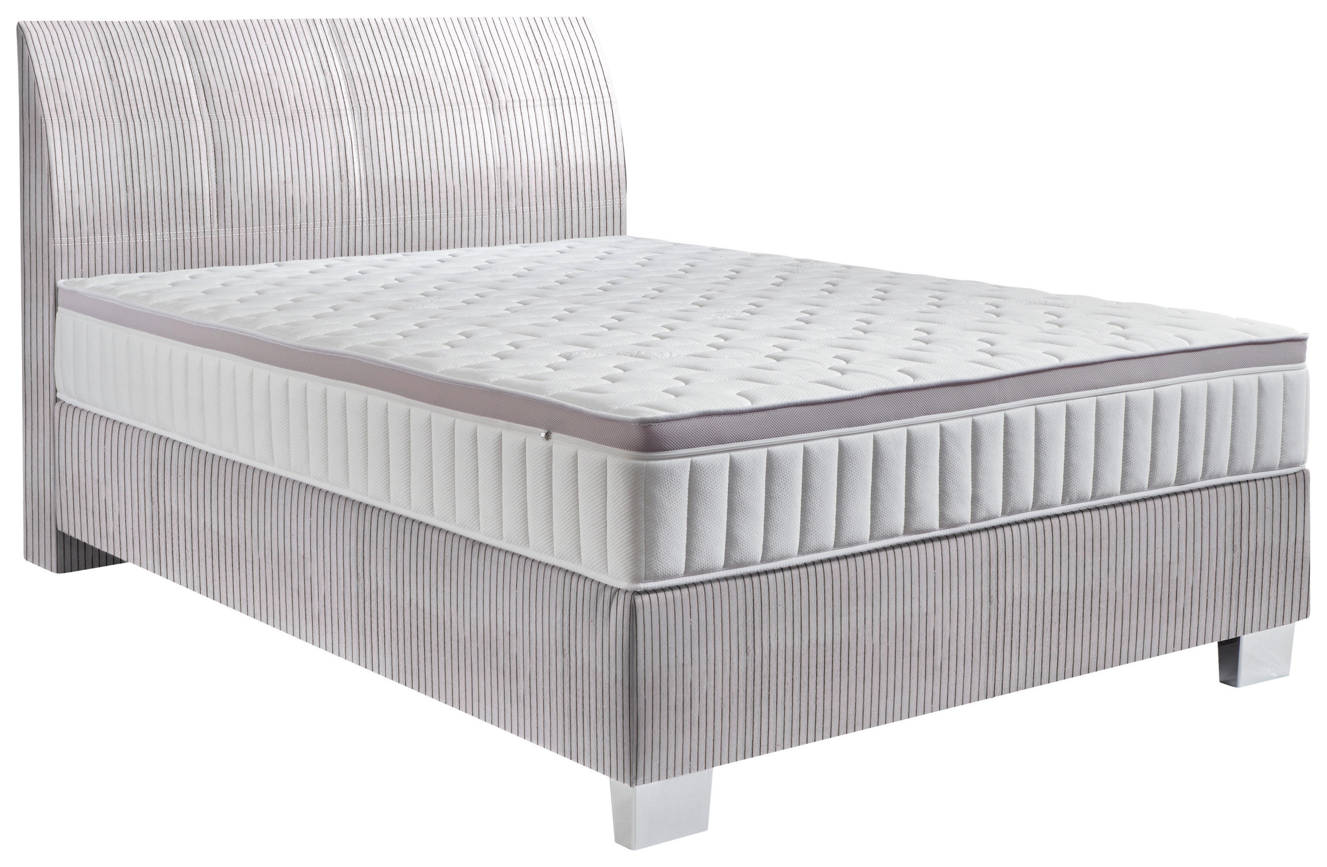 BOXSPRINGBETT 120/200 cm  in Grau  - Chromfarben/Grau, KONVENTIONELL, Kunststoff/Textil (120/200cm) - Hom`in