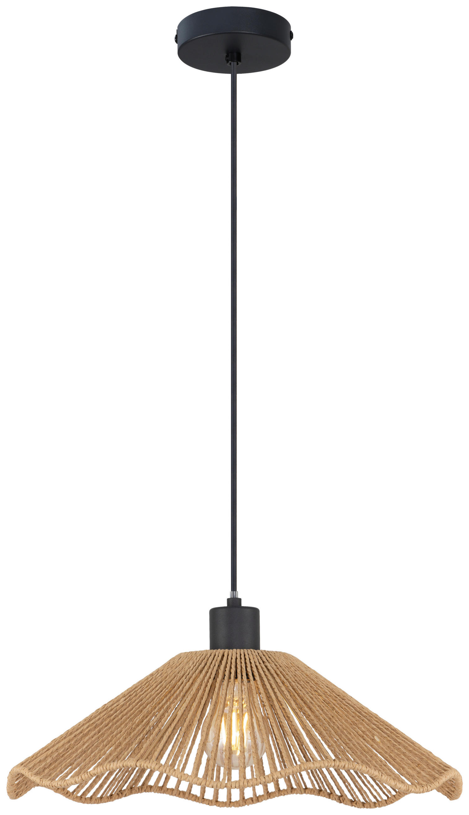 HÄNGELEUCHTE 40/120 cm   - Schwarz/Naturfarben, Design, Papier/Metall (40/120cm) - Collet's Monde