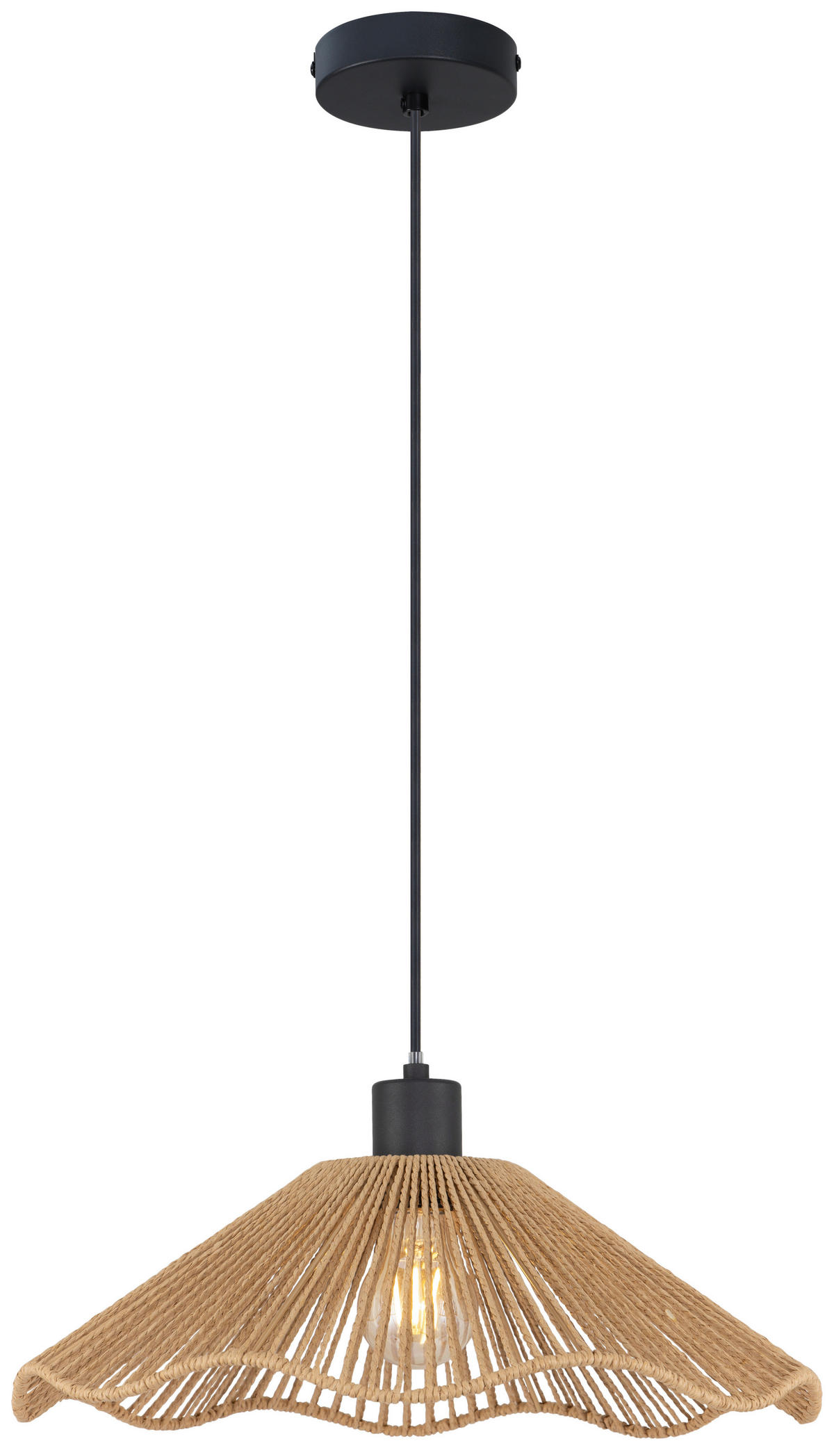 HÄNGELEUCHTE 40/120 cm   - Schwarz/Naturfarben, Design, Papier/Metall (40/120cm) - Collet's Monde