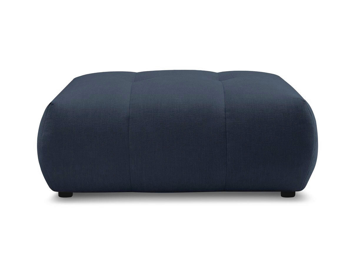 HOCKER FUJI  Leinenoptik Dunkelblau  - Schwarz/Dunkelblau, MODERN, Kunststoff/Textil (112/44/80cm)