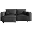 ECKSOFA Anthrazit Webstoff Zierkissen, Rückenkissen, Rücken echt  - Anthrazit/Schwarz, MODERN, Kunststoff/Textil (153/250cm) - Xora