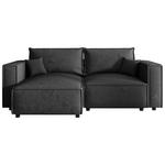 ECKSOFA Anthrazit Webstoff Zierkissen, Rückenkissen, Rücken echt  - Anthrazit/Schwarz, MODERN, Kunststoff/Textil (153/250cm) - Xora