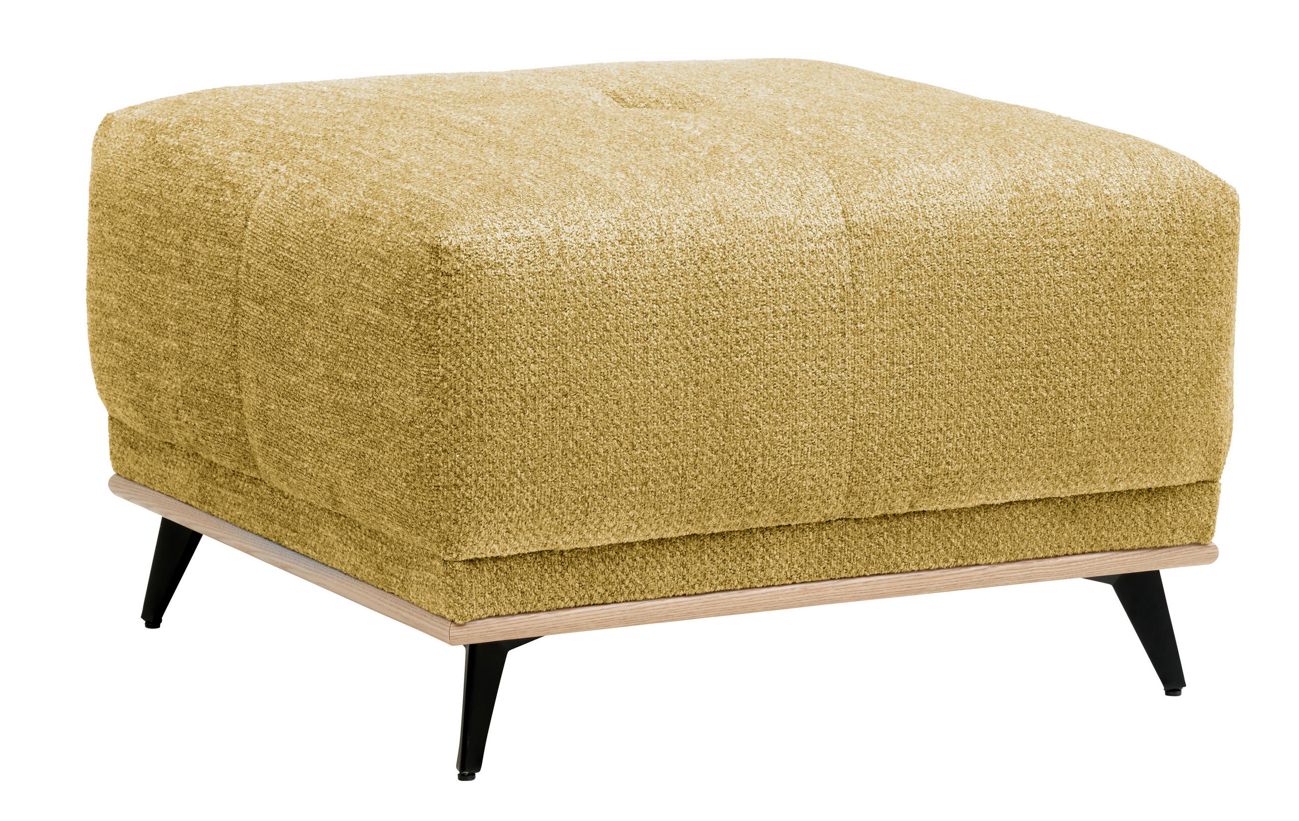HOCKER Chenille Goldfarben  - Goldfarben/Schwarz, MODERN, Holz/Textil (73/47/73cm) - home24